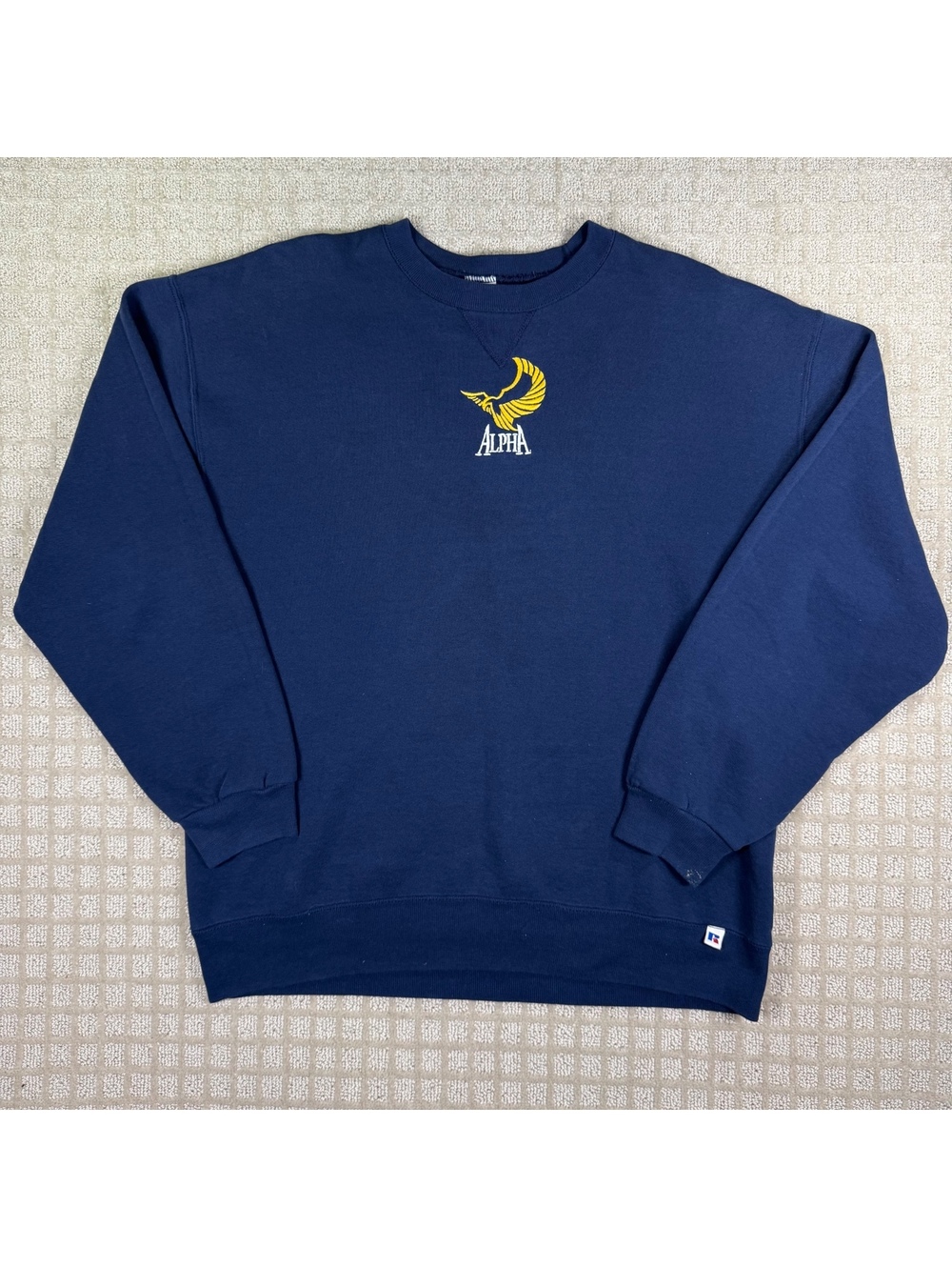 Russell Athletic Fraternity Alpha navy crewneck sweatshirt L